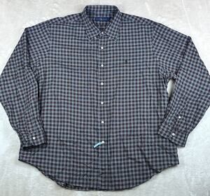 Ralph Lauren Shirt Mens 2XL Blue Gingham Check Long Sleeve Button Up Classic Fit